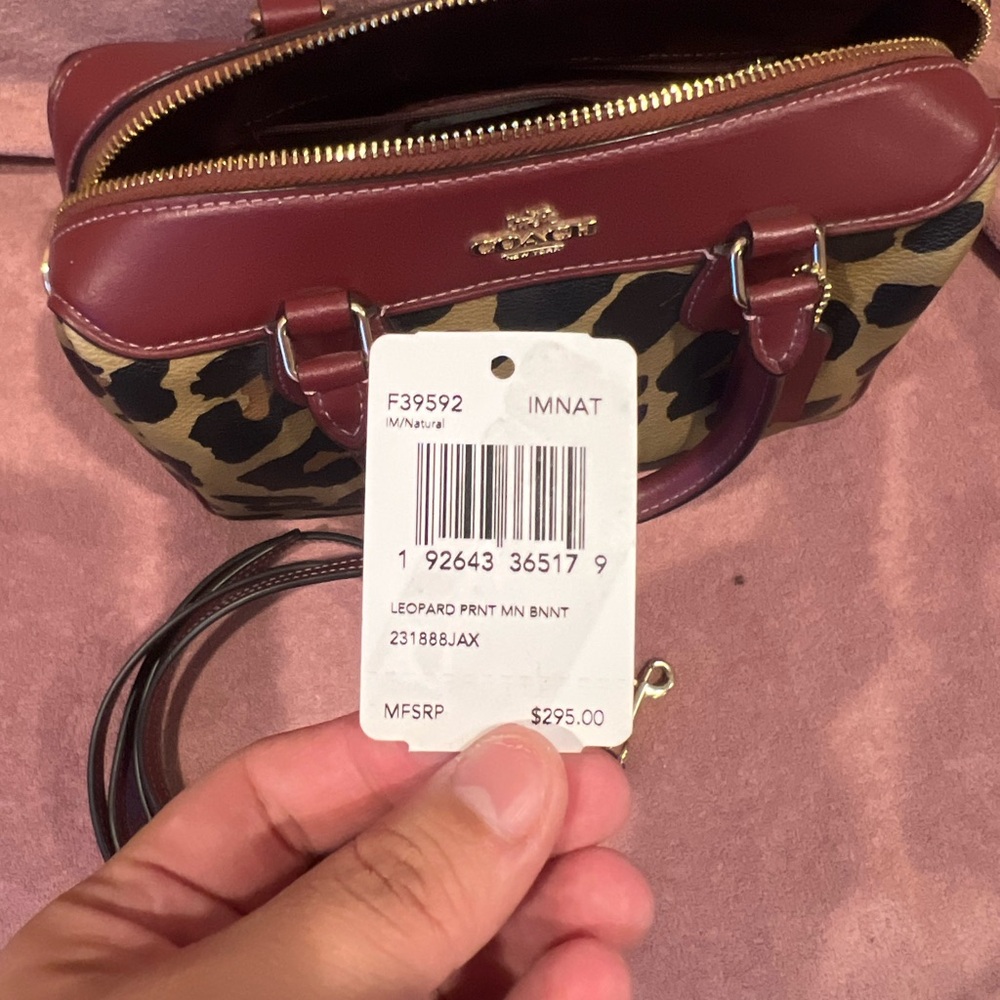 Coach Leopard Print Satchel with Red Accents - Picture 12 of 12
